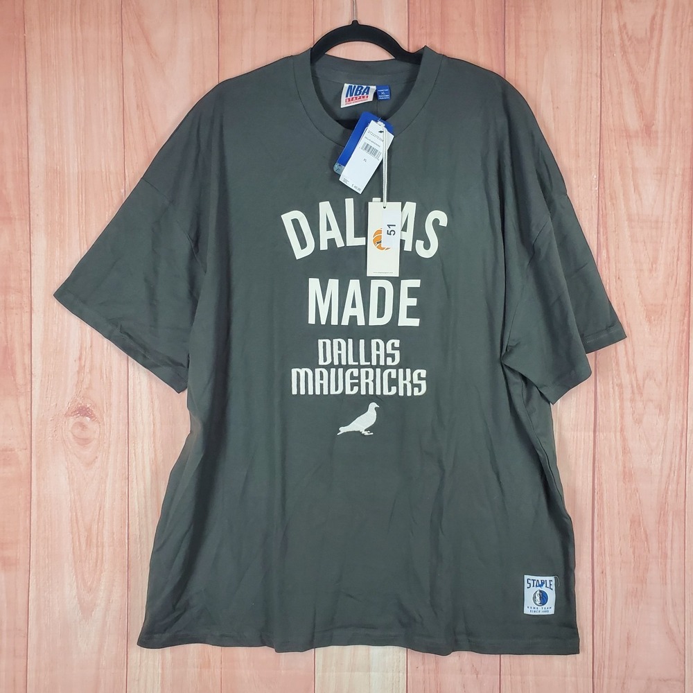 Dallas Mavericks Shirt Mens XL Gray‎ Staple Basketball NBA Oversized Cotton Logo